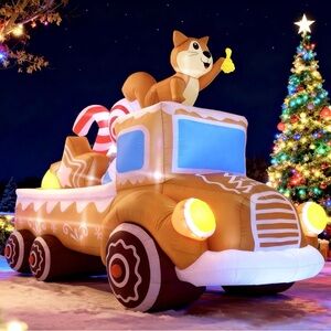 8FT Long Blow-up Inflatable Truck with Bell Squirrels, Candy & Cookie Designs